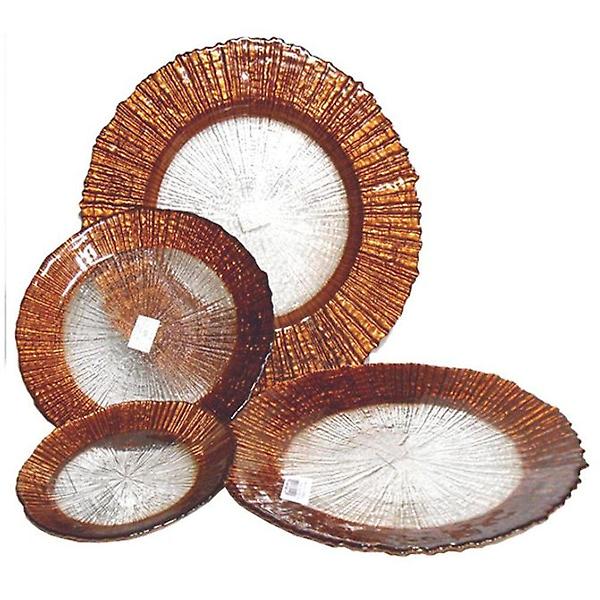  원형 접시 반찬 유리 그릇 앞접시 오렌지 17cm