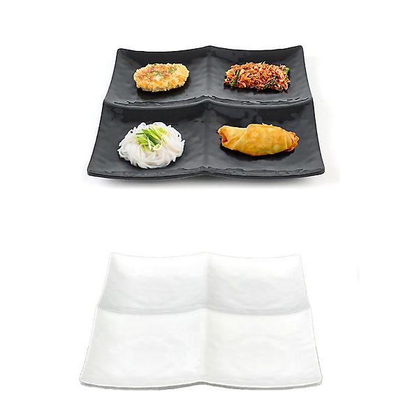  업소용 멜라민 정사각 4찬접시