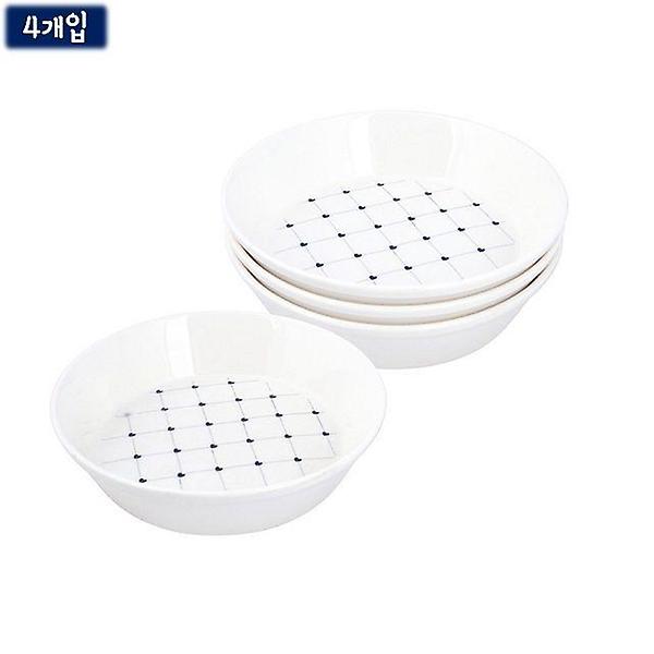  하트 찬기(대-4p) 반찬접시 가정용 식기 반찬그릇
