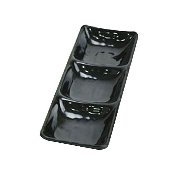  업소용 멜라민 3칸 웰빙접시(검정색)