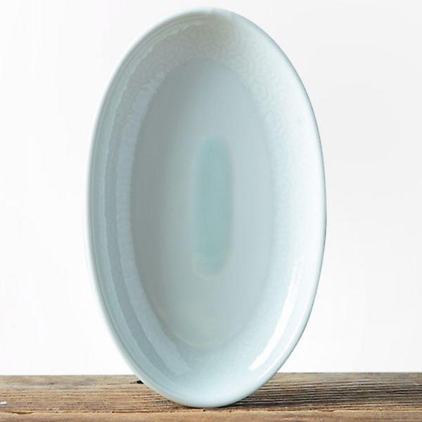  이천도자기 조각목단 타원접시 1호 11.5cm 그릇 식기