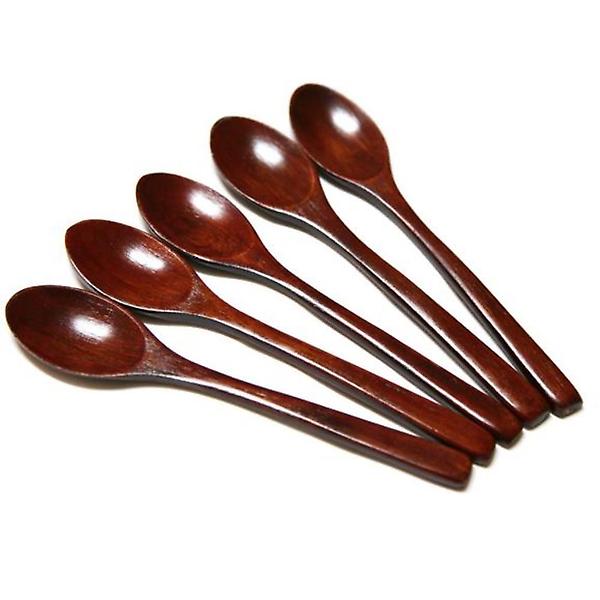  옻칠 5P 우드 티스푼 카페용품 디저트스푼 빈티지소품