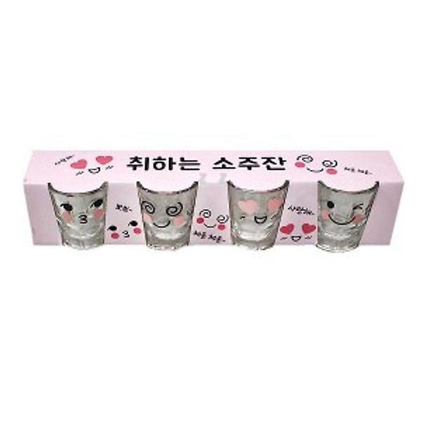  취하는 소주잔 글라스 술잔 사케잔 양주잔 유리잔 4P