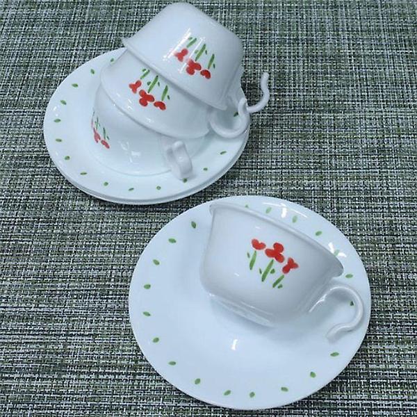  코렐 커피잔 세트 찻잔 커피컵 도자기컵 꽃무늬 4인조