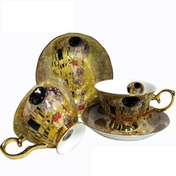  구스타프 크림트 키스 커피잔 2개 물컵 찻잔 머그잔