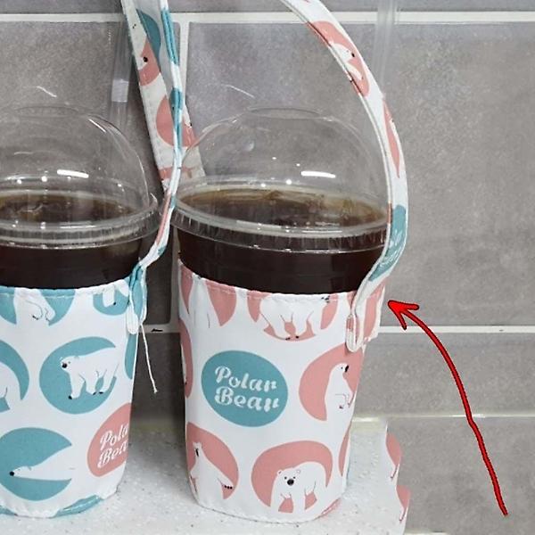  텀블러 드렁크백 파우치 패브릭 컵홀더 핑크