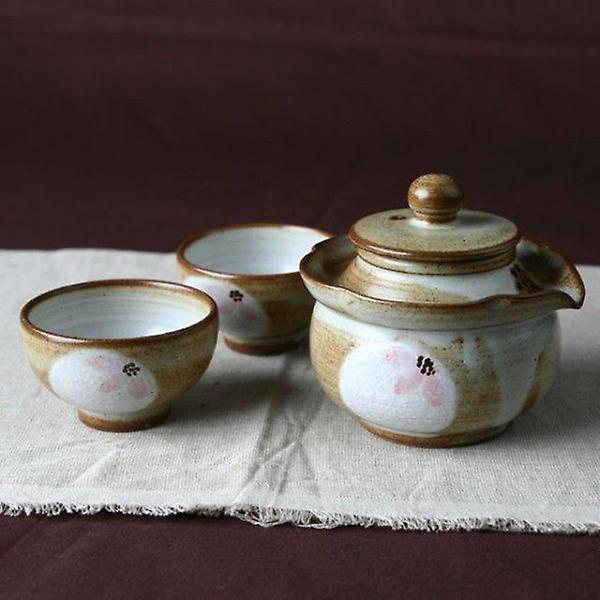  분청 왕벚꽃 여행다기 2인세트