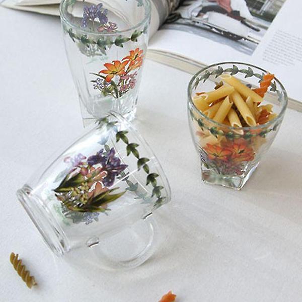  용도에 맞게 사용할수 있는 야생화 유리컵 3size