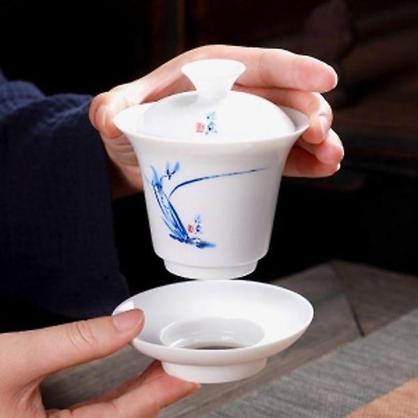  순수  마음휴식 도자기 개완 백자 뚜껑 다기 개합잔