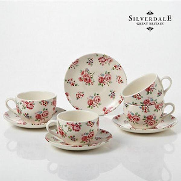  (사은품)실버데일 빈티지 핑크로즈 커피잔 찻잔