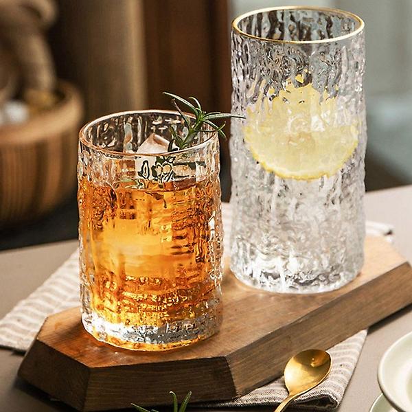  골드라인 나무패턴 유리컵 500ml 유리잔 물컵