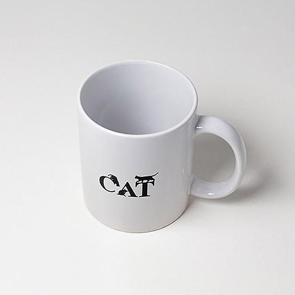  Cat n Black 도자기 세라믹 핸들 머그컵 330mL-화이트