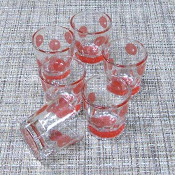  미라스 소주잔 양주잔 술잔 유리컵 유리잔 6개 레드