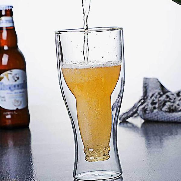  거꾸로 이중유리 맥주컵 400ml 맥주잔 카페 홈카페