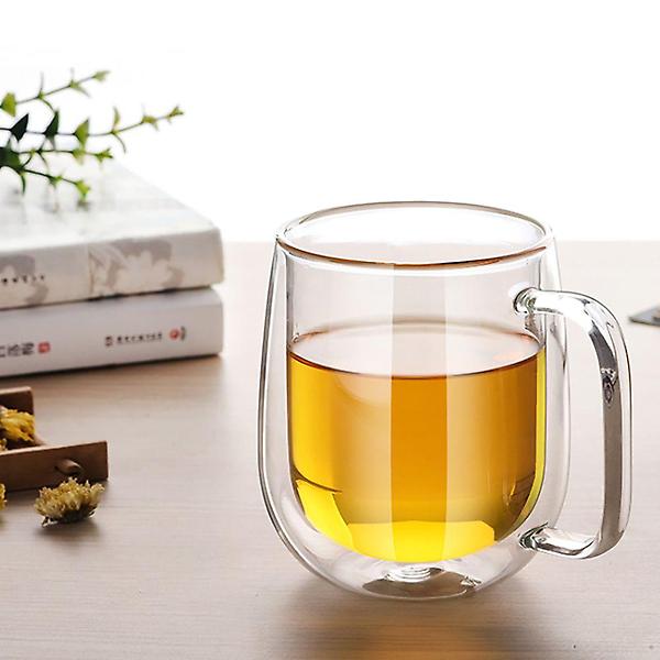  (로하티)감성 이중유리컵 홈카페 주스 물잔