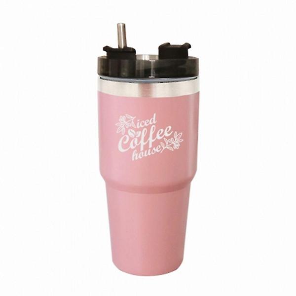  에코 스텐 텀블러 600ml 핑크 1P 스텐빨대 물통 물병