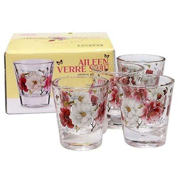  에일린 소주잔 세트 소주컵 술잔 글라스 플라워 4p