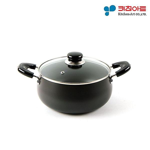  키친아트 쥬노 블랙 경질냄비 양수 16cm 국냄비 찌개