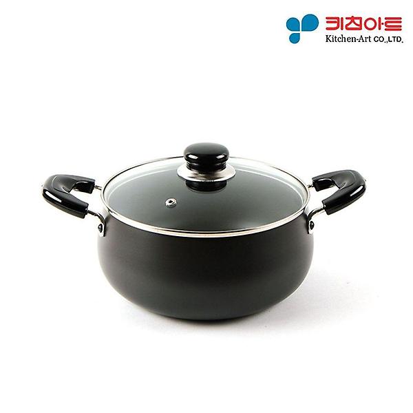  키친아트 쥬노 블랙 경질냄비 양수 18cm 국냄비 찌개