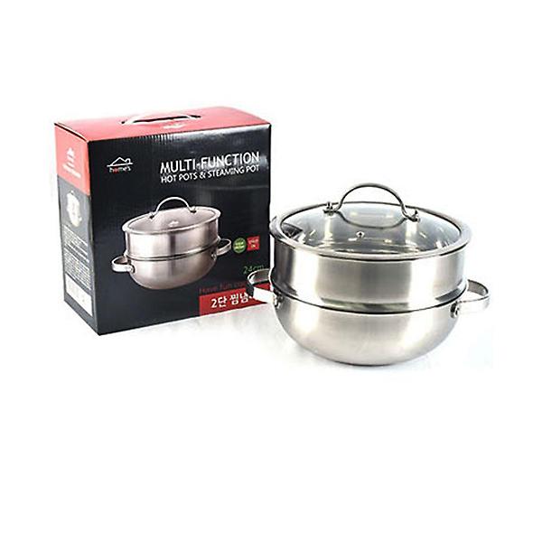  인덕션겸용 2단 스텐 찜기 (24cm)