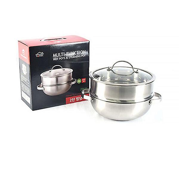  인덕션겸용 2단 스텐 찜기 (28cm)