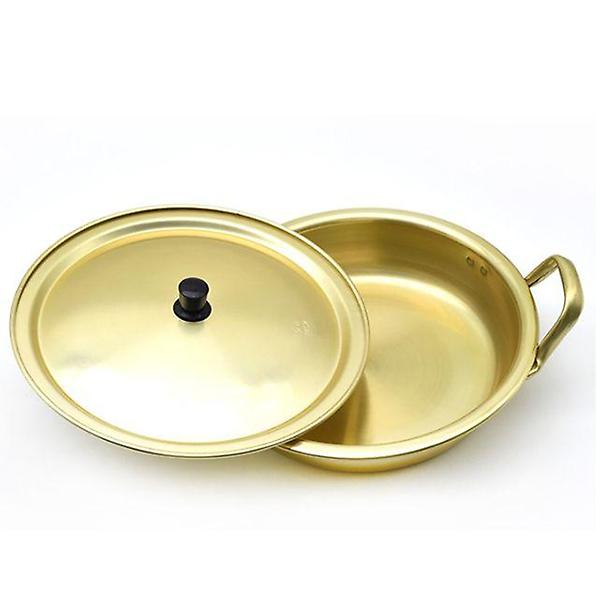  레트로 양은 전골냄비 라면 찌게 노란 양수냄비 18cm