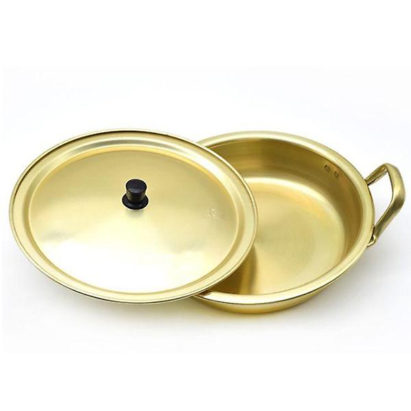  레트로 양은 전골냄비 라면 찌게 노란 양수냄비 22cm