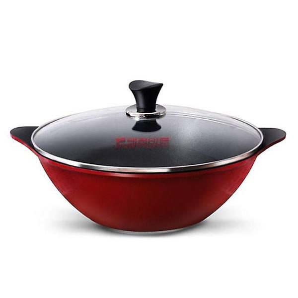  키친아트 세라믹 웍 궁중팬 볶음팬 양수 냄비 32cm