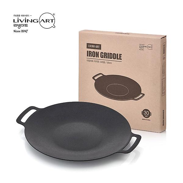  인덕션 겸용 리빙아트 IH아이언 그리들팬 30cm (소)