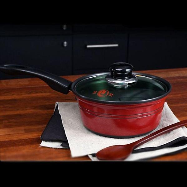  선학 라면 냄비 찌개 편수 냄비 레드 블랙 18cm