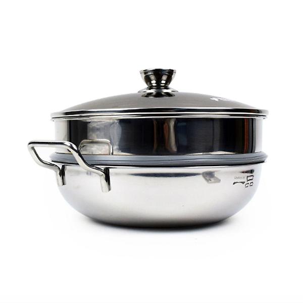  인덕션 만두 찜기 가스렌지 스텐 찜냄비 2단 28cm