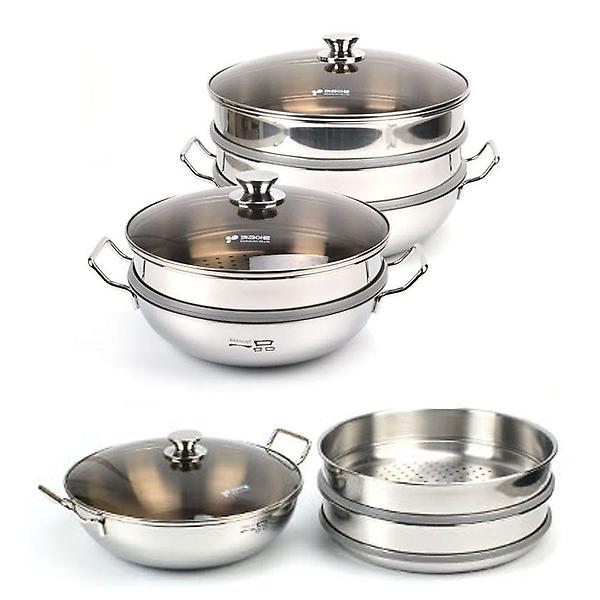  3단 통3중 스텐 인덕션 찜기 겸용 전골냄비 33cm 15호