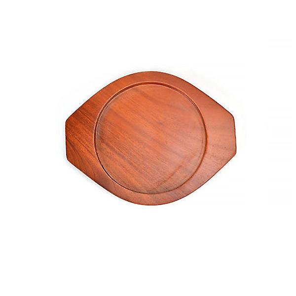  고급형 원형 스테이크철판 나무받침대-1호