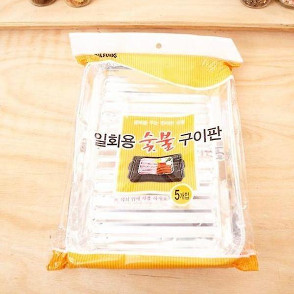  주방용품 5입 일회용 그릴팬 숯불구이판 고기불판