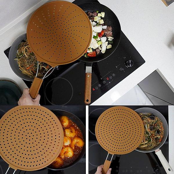  실리콘 만능 기름튐방지 후라이팬 덮개