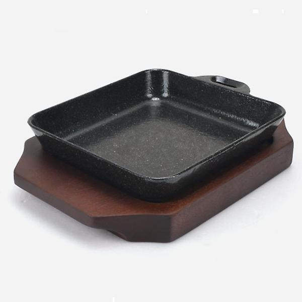  레스토랑 양식요리 주물 그릴팬 철팬 주물팬+목판 4호