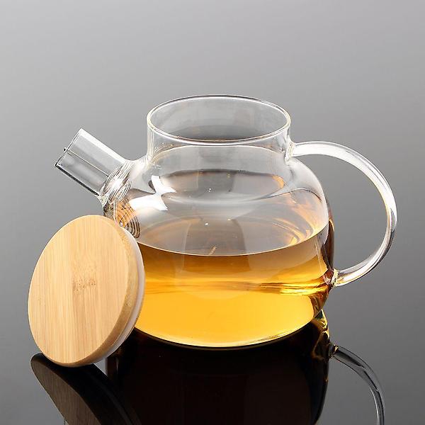  이시아르 내열유리 주전자 1리터 대나무뚜껑