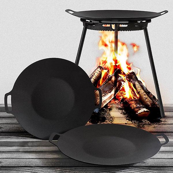  무쇠 캠핑 그리들 38cm 고기불판 그릴 강철 코팅팬