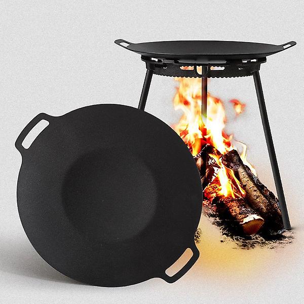  무쇠 캠핑 그리들 34cm 고기불판 그릴 강철 코팅팬