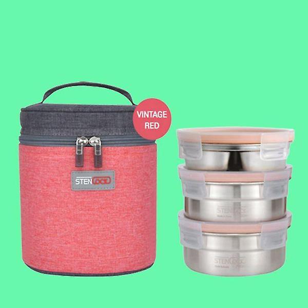  소풍도시락통 샐러드 스텐 도시락통 찬합 원형중3단