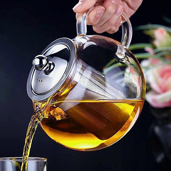  내열 유리 차포트 1.3L 거름망 티주전자 유리티