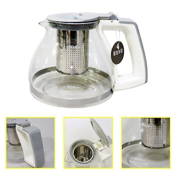  크림 유리포트 900ML 계량눈금 차망유리주전자
