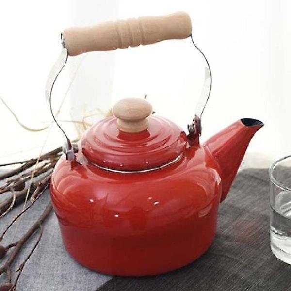  코카코 법랑 주전자 인덕션 주전자 티포트 홍매 1.5L