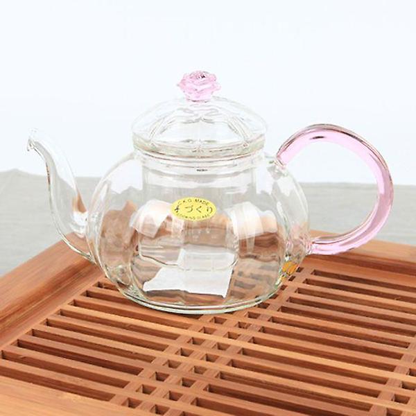 핑크장미 유리 차주전자 티포트 다관 600ml
