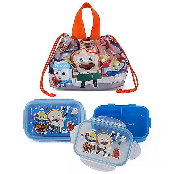  브레드이발소 젤리곰 2단 도시락 조리개세트 반찬통