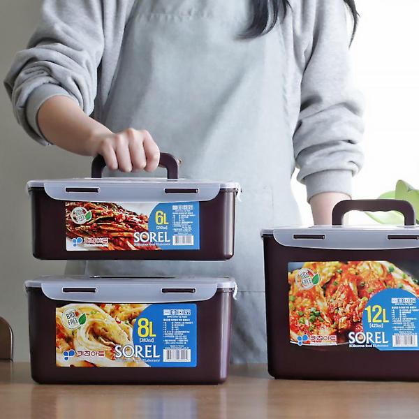  맛있는 김치보관 밀폐용기 김치통 6L 8L 12L