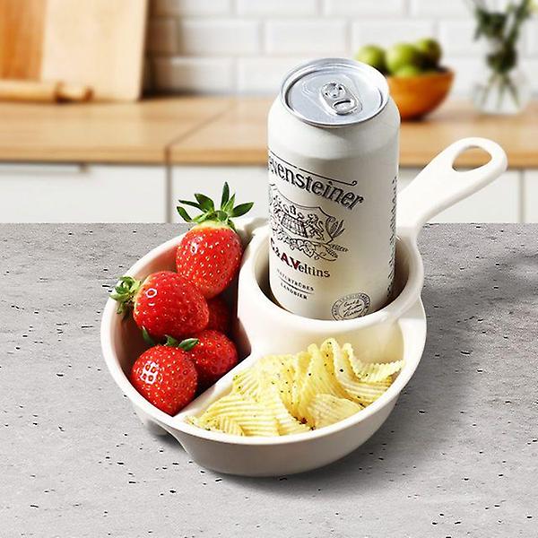  손잡이캠핑원형3칸 미니 간식통 캠핑용도시락 식판