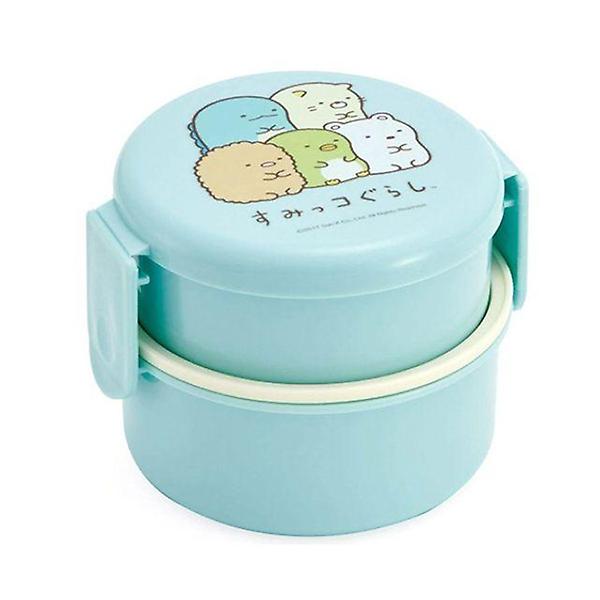  일본 스밋코구라시 원형 2단 도시락 블루(포크포함)