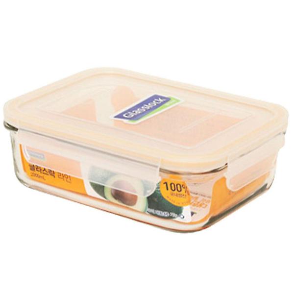  글라스락 라인 밀폐용기 2000ml 직사각 반찬통 샐러드