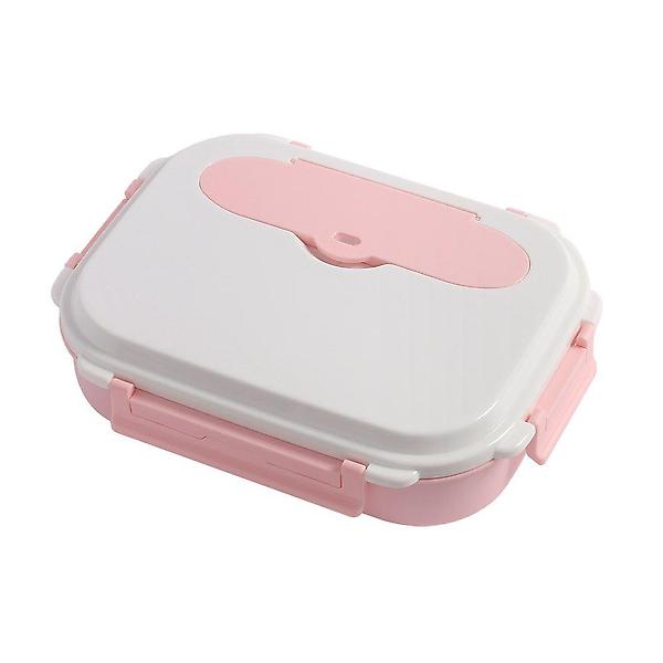  쿠킹락 수저통 식판도시락(4구) (핑크) 뚜껑식판